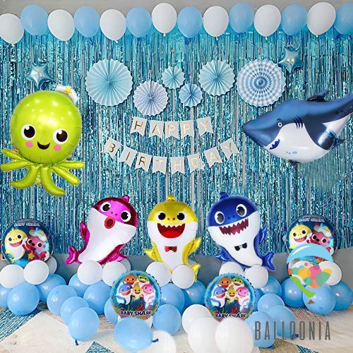 SET Foil Balloon Premium Baby Shark / Dekorasi Balon Ulang Tahun