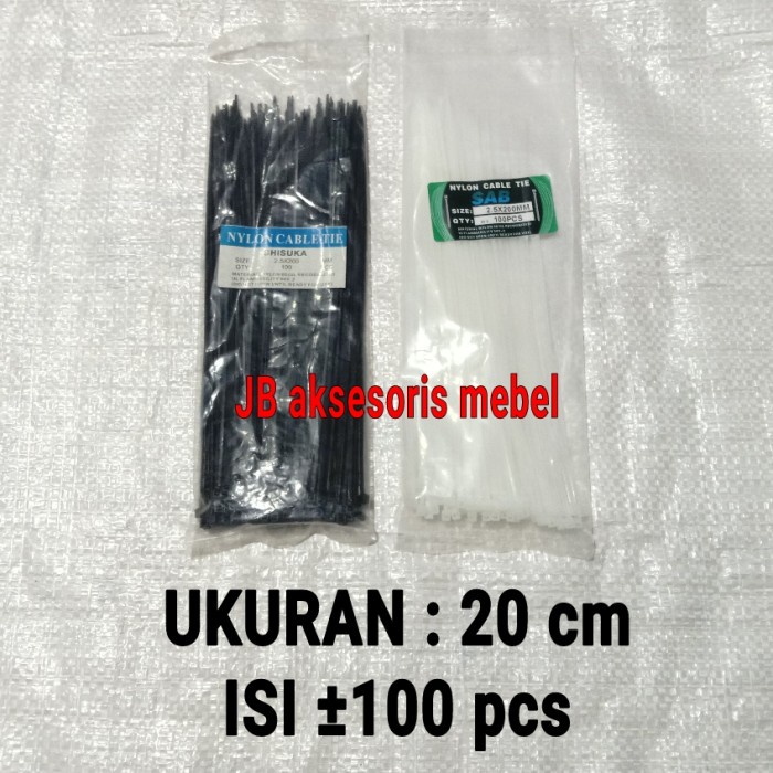 

KABEL TIS TIE TIES 20 cm PERBUNGKUS / TALI PENGIKAT KABEL 200 mm