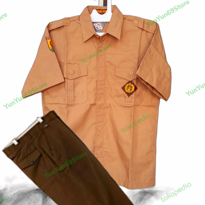 Paket Baju Pramuka Smp Atasan Pendek Bawahan Panjang Pria