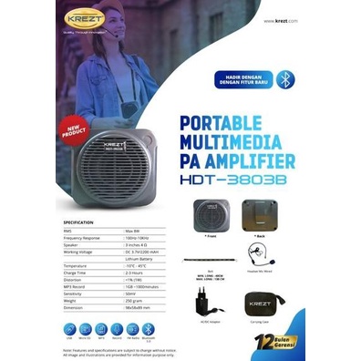 HARGA DISKON Waistband Krezt HDT 3803 NV Speaker pinggang Krezt 3803 NV