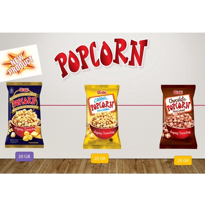 

PROMO HARI INI Oishi PopCorn / Pop Corn Oishi karamel, Mentega, coklat ( Kemasan Mini ) isi 10 renteng