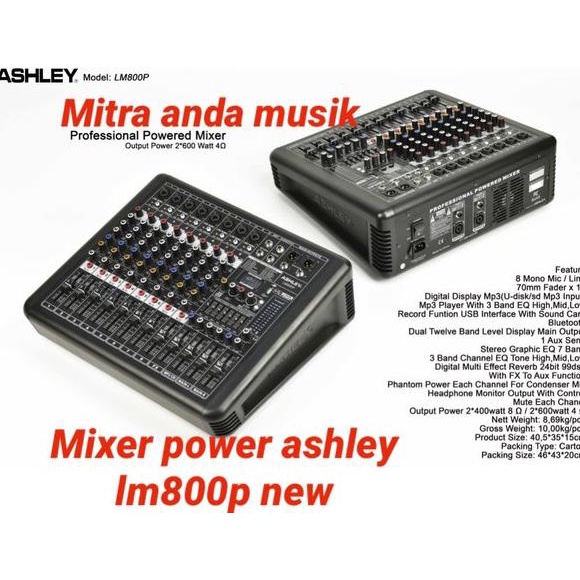 Power mixer ashley lm800p