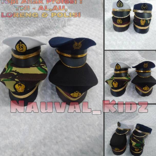 FJRK0941  Topi All Profesi : TNI - AD, TNI - AL, TNI - AU, & POLISI U/ ANAK LAKI & WANITA
