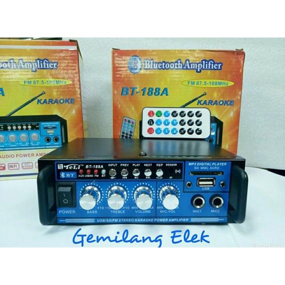 Amplifier Mini Karaoke BT-188A BLUETOOTH RADIO USB