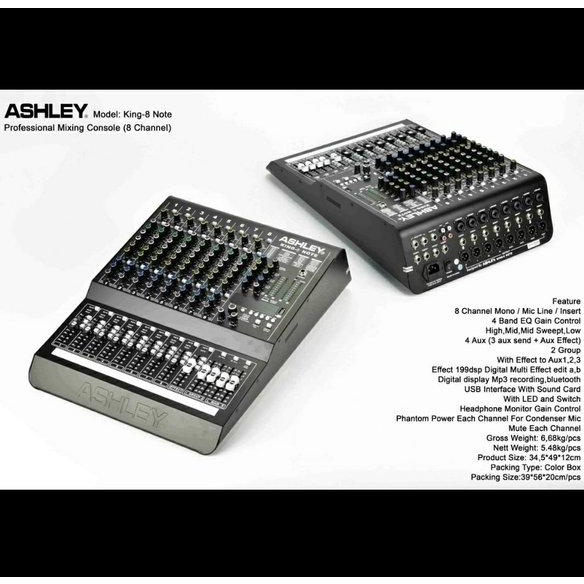 GARANSI MIXER ASHLEY KING8 NOTE 8CH KING 8 NOTE USB-BLUETOOTH RECORDING TO PC NEW ORIGINAL