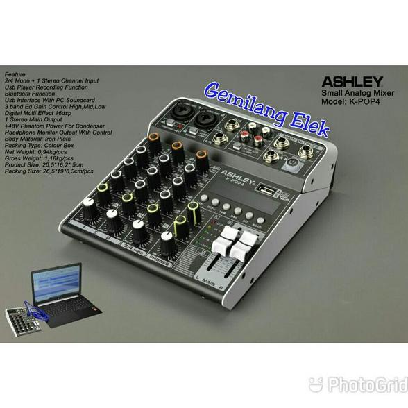 Mixer ASHLEY K-POP 4 CHANNEL ORIGINAL GARANSI