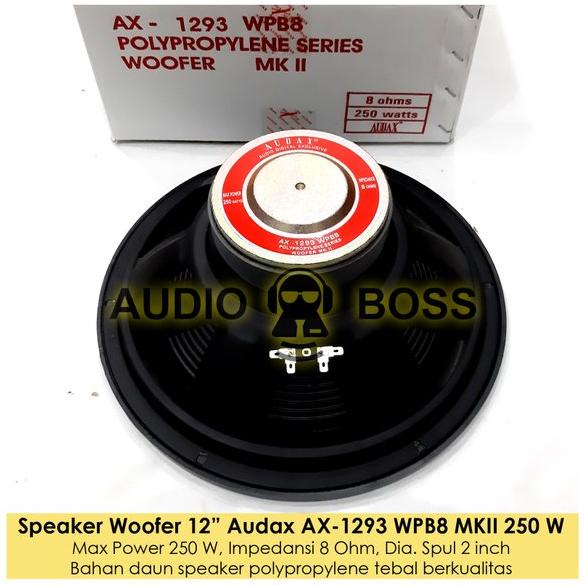JTR Speaker 12 inch Woofer Audax AX - 1293 WPB8 MKII 12 in Bass Indoor Polypropylene Khusus JNE Truc