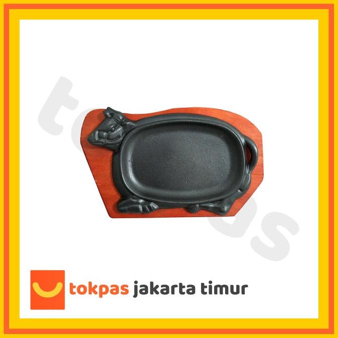 Hot Plate Sapi + Tatakan Kayu 20 x 13 cm