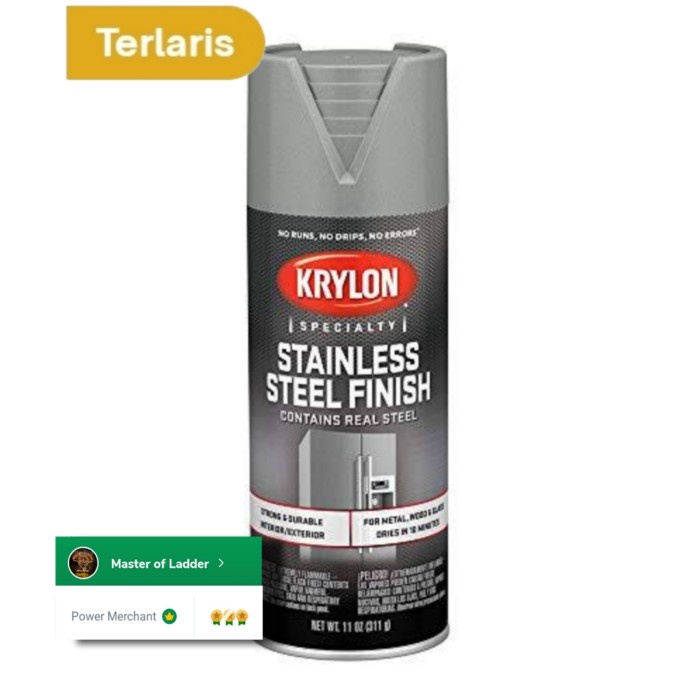 Promo Krylon Cat Semprot Stainless Steel Finish Besi , Plastik Usa
