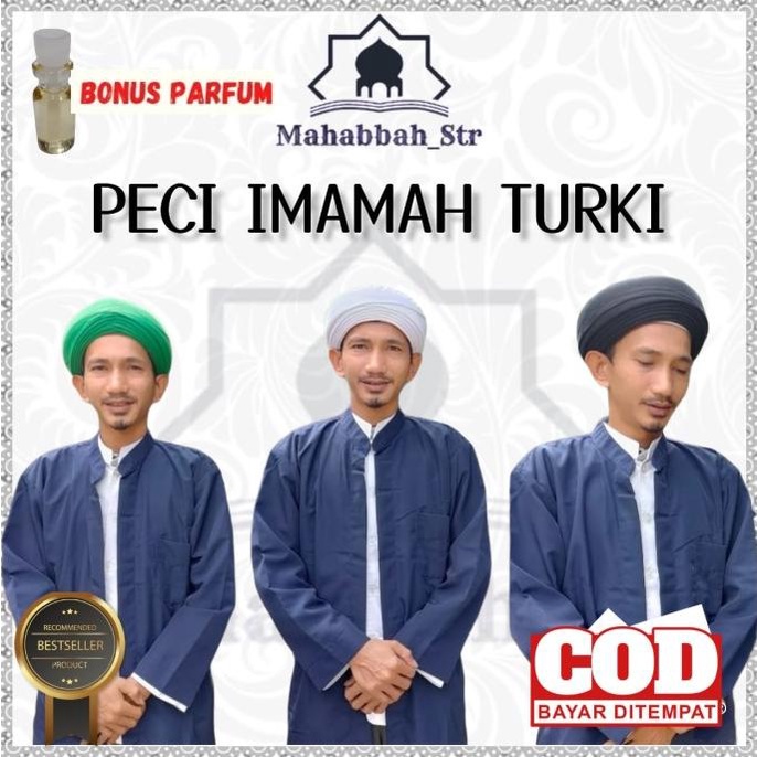Barang Ready Peci Imamah Permanen Imamah Turki | Gratis Minyak Wangi