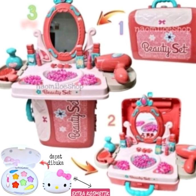 MAINAN ANAK PEREMPUAN DANDAN BEAUTY PLAYSET 31N1 SALON KOPER MEJA RIAS