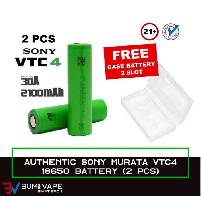 BATERAI SONY VTC4 18650 - AUTHENTIC BATTERY MURATA VTC 4 30A 2100MAH