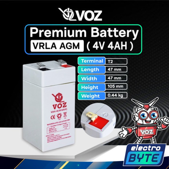 Voz Baterai VRLA 4V 4 Ah Baterai Timbangan Digital / Aki Timbangan