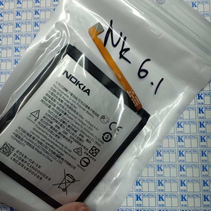 BATERAI BATRE BATTERY NOKIA 6.1 PLUS X6 X5 NOKIA 5.1 PLUS HE342 ORI