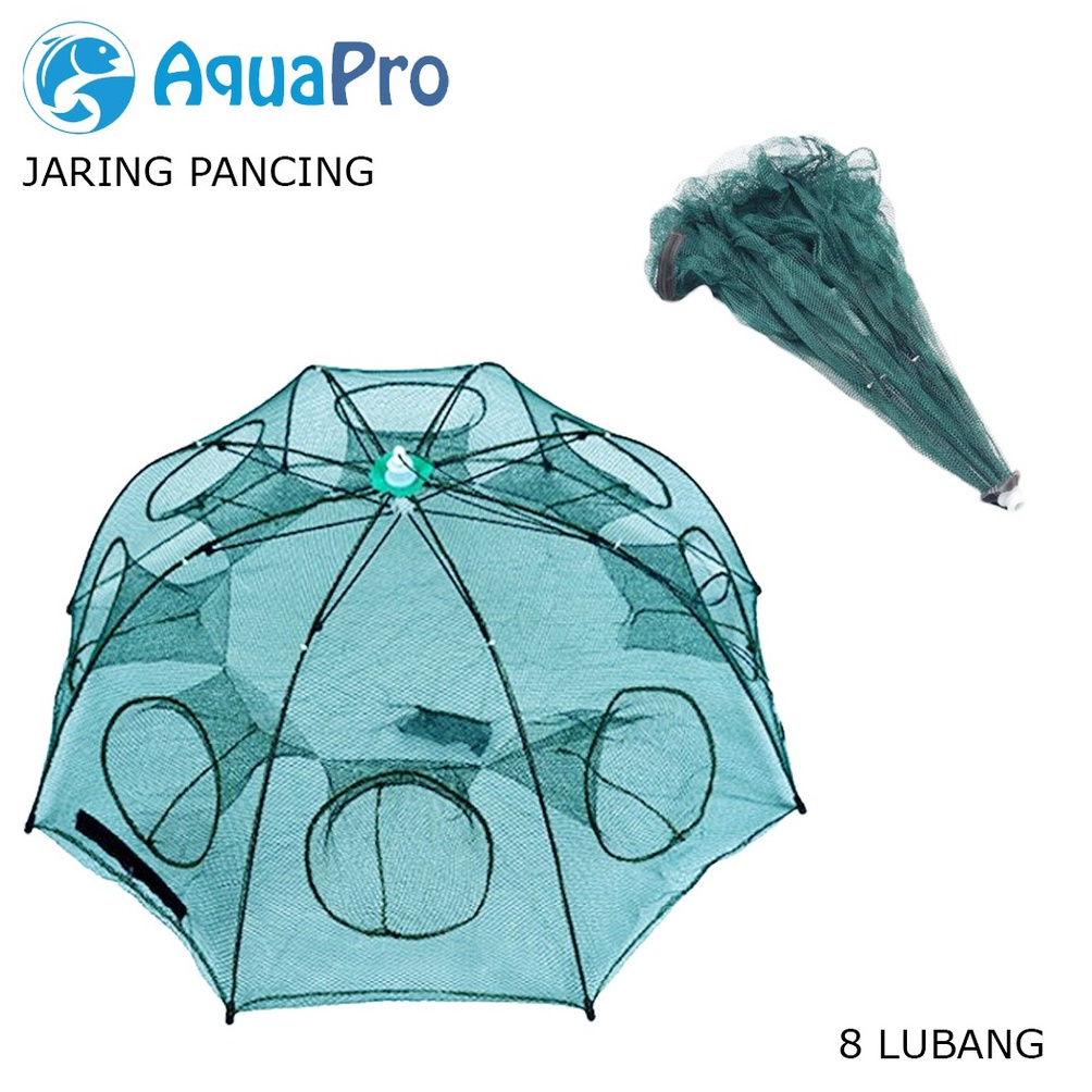 Mur4h Aquapro Payung Bubu 8 Lubang Jaring Jebakan Perangkap Udang ikan Kepiting / Jaring Bubu Perang