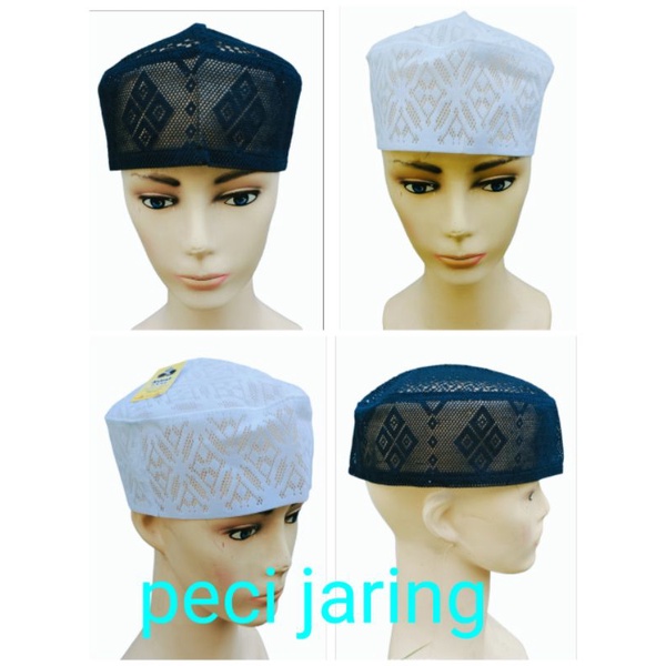 Kopeah aldant jaring/peci kopeah putih/peci haji motif jaring