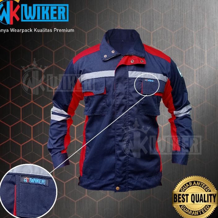 Star 12.12 Wearpack Safety Navy Merah - Baju Proyek - Werpack Kerja - Baju Safety - Jaket Werpack Wi
