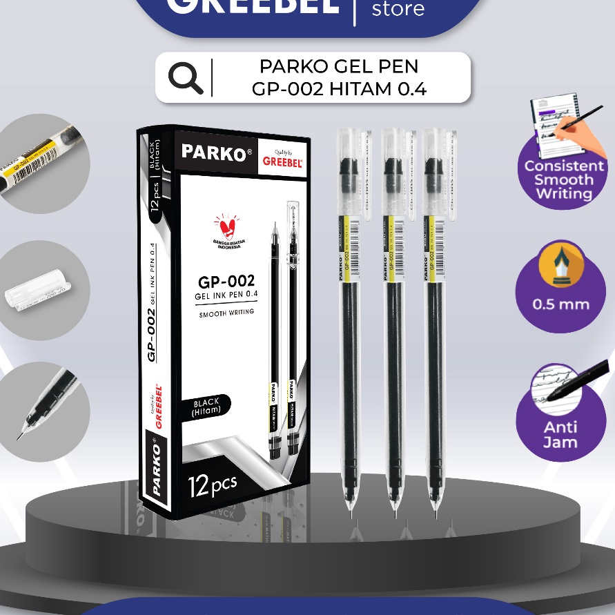 

CMRG1142 Stok terbaru PARKO Pulpen Bolpoin Ballpen Ballpoint Bolpoint (PARKO GEL PEN GP-002 HITAM 0.4) / Pulpen untuk perlengkapan office kantor anak sekolah