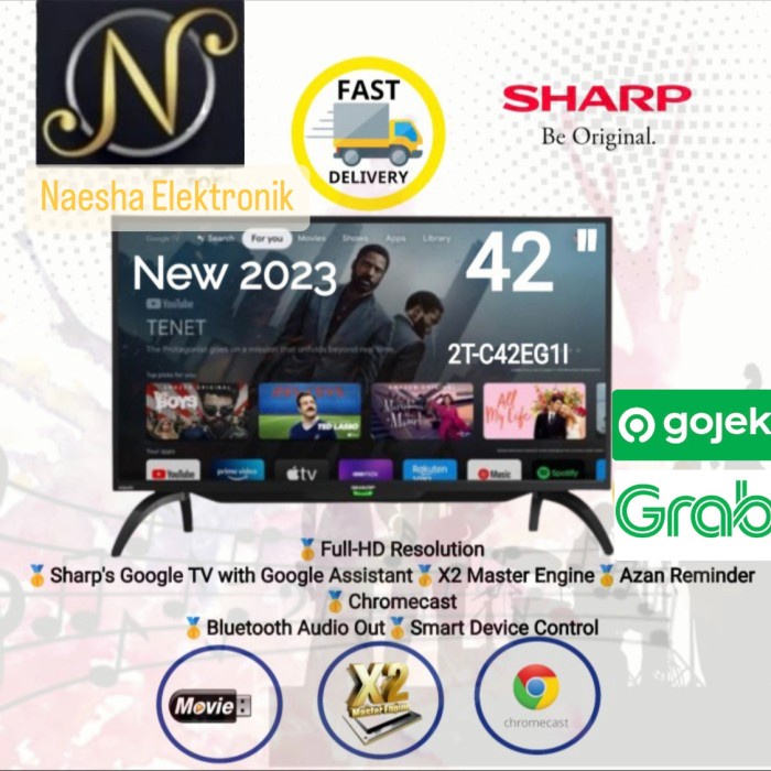 Sharp 2T-C42Eg1I Google Android Tv 42 Inch New Promo