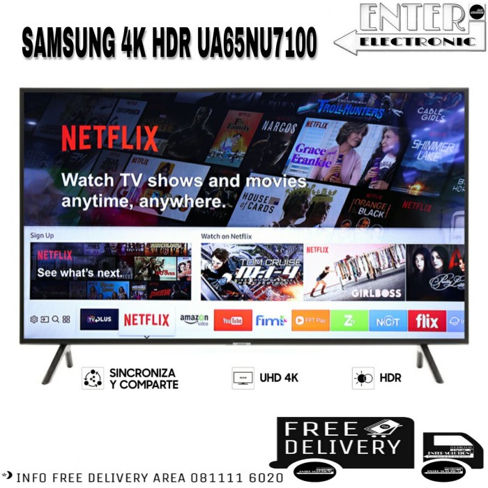 Samsung Led Tv 65Nu7100 - Smart Tv Led 65 Inch Uhd 4K Hdr Ua65Nu7100