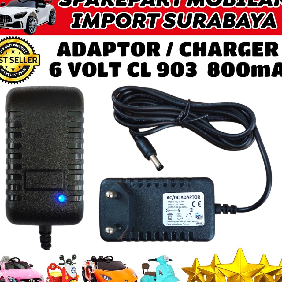 [☛O☀T] ADAPTOR CL 903 AC DC 6V 800mA CASSAN MOTOR VESPA SCOOPY MICKEY CHARGER MOTORAN MOBILAN ANAK 6