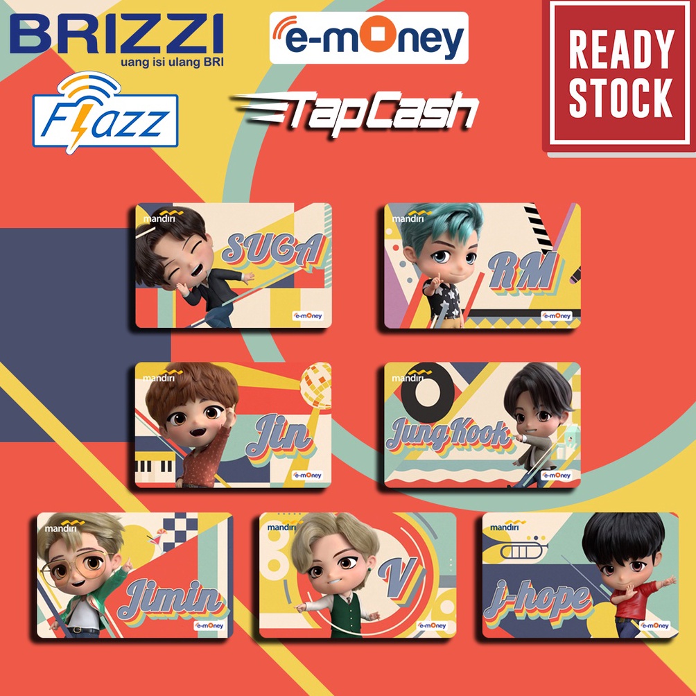 [Mall] Emoney mandiri flazz bca gen 2 brizzi tap cash custom BTS TINY TAN ARMY jimin, jungkook, v, r