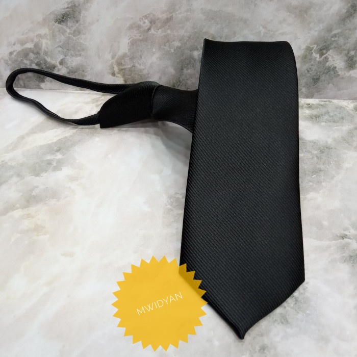 dasi dasi hitam instan/ Zipper merah instan salur instan dasi pria - Hitam(O5C4) dasi kantoran pria 