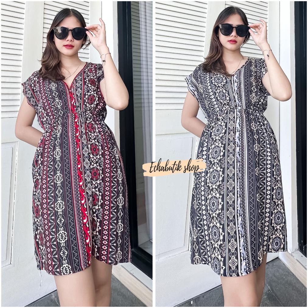 PREMIUM Daster Dress Manohara Pendek Bali Bunga qurro