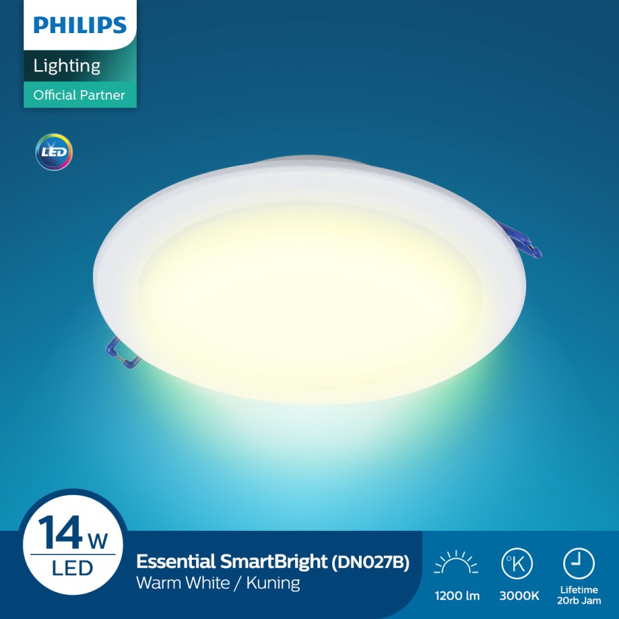 Philips Lampu Downlight LED DN027B LED12/WW 14W D150 RD Kuning