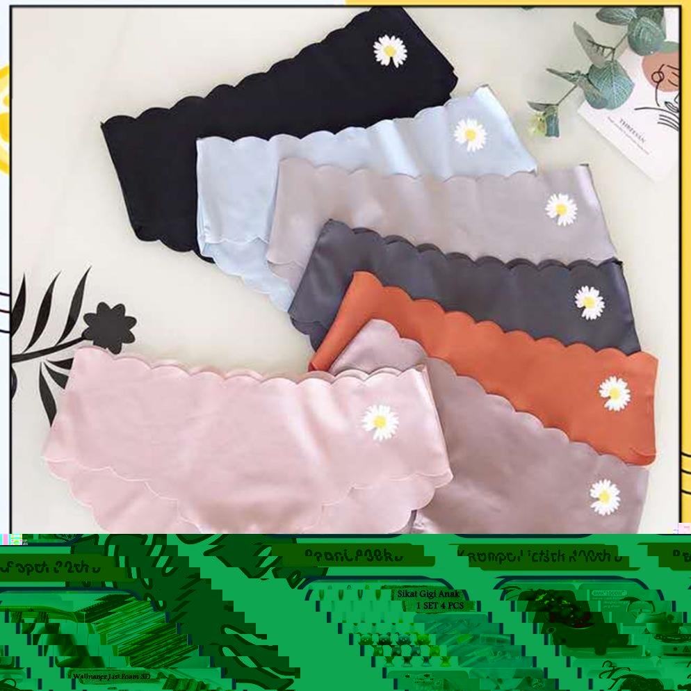 Terlaris Hc Celana Dalam Wanita Satin 6870 Motif Bunga Daisy Cd Wanita Seamless Anti Nyeplak Underwe