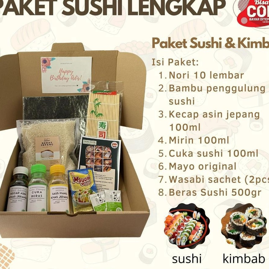 

Grosiran Murah Paket Sushi Halal - Paket Sushi Lengkap - Hampers Paket Sushi - Kado DIY Sushi !!!