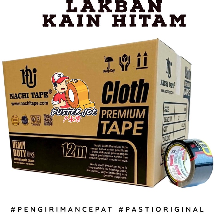 

Lakban Kain Hitam Nachi 2 inch 46mm 12M / Cloth HITAM Nachi PER 1 DUS