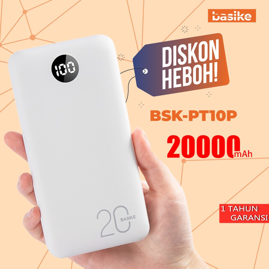 [STAR]  Power Bank 20000 mAh 10000 mAh Powerbank Dual USB Output 2 Input LED Display Murah Mini BASI
