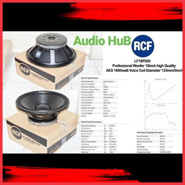 (AUD) SPEAKER RCF 18 INCH 18P500 CHINA 18 P500 P 500