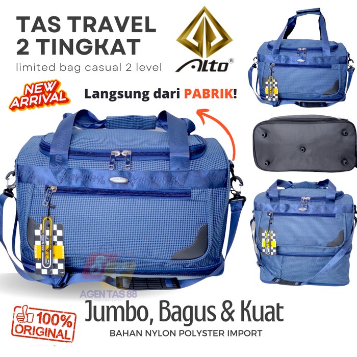 TAS TRAVEL DUFFLE BAG TAS PAKAIAN TAS MUDIK JUMBO 2 TINGKAT ALTO ORI