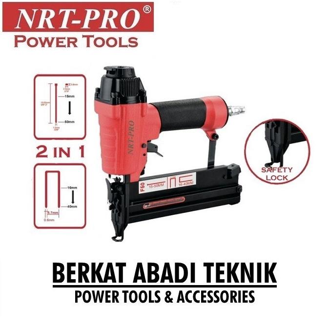 Nrt-Pro 5057Hd Air Nailer Gun Paku Tembak 2 In 1 Staples Angin Mesin