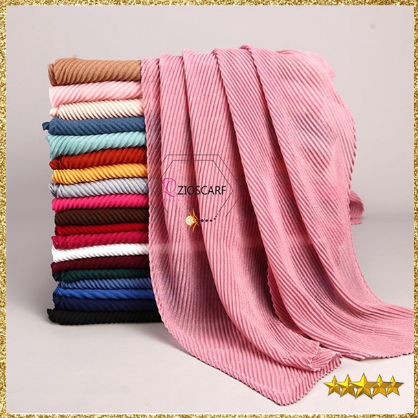 Chekout.. PASHMINA PASMINA PLISKET MIRING A41 pleated shawl waffle scarf hijab plisket malaysia impo