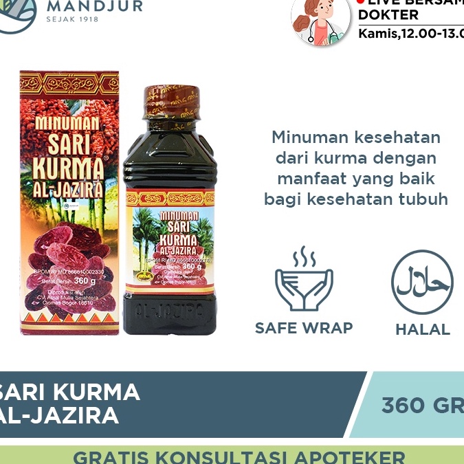 

Terlaris Sari Kurma Al Jazira 360 Gram - Minuman Sari Kurma Asli