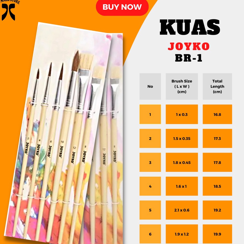 

Baru [SALE] Kuas Lukis / Brush Joyko Set BR-1 Murah Original Ready Stock