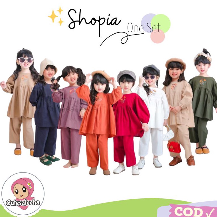 Terpercaya.. One Set Anak Perempuan Setelan Anak Perempuan One Set Shopia