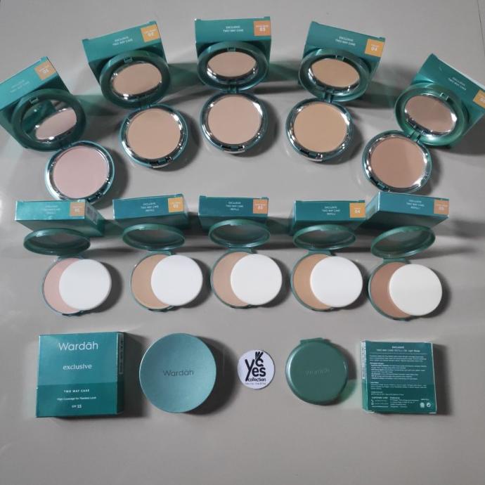 Wardah Exclusive Two Way Cake ORI Bedak Padat Tempat + Kaca + Refill