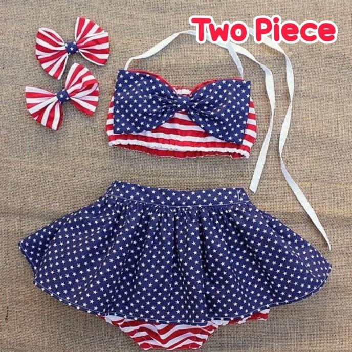 Baju Renang Bayi Anak Perempuan Bikini Polkadot 3in1