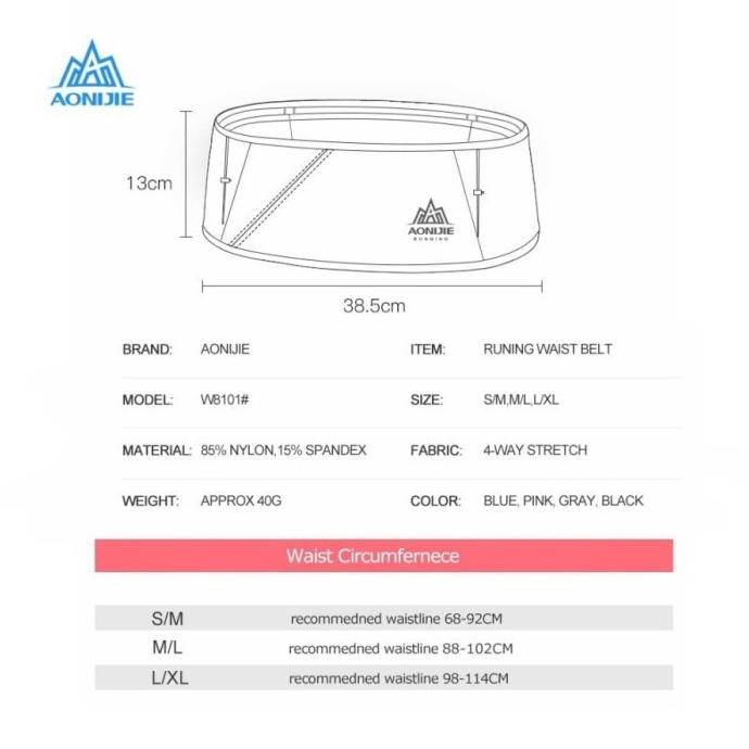 Aonijie W8101  Running belt waist bag pack tas pinggang lari