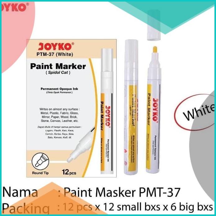 

Spidol paint marker permanent white putih JOYKO PTM-37 20JVLZ3 sparepart