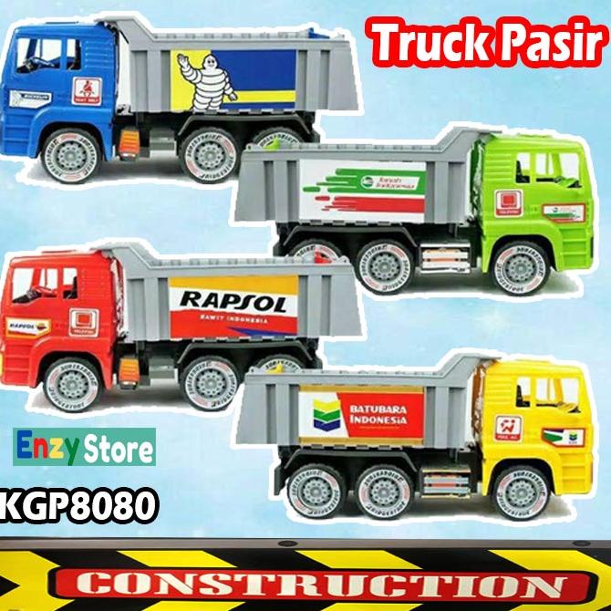 [Ttt] Mainan Mobil Mobilan Miniatur Truk Pasir Tanah Dam Truck Dan Crane Ukuran Besar Terlaris