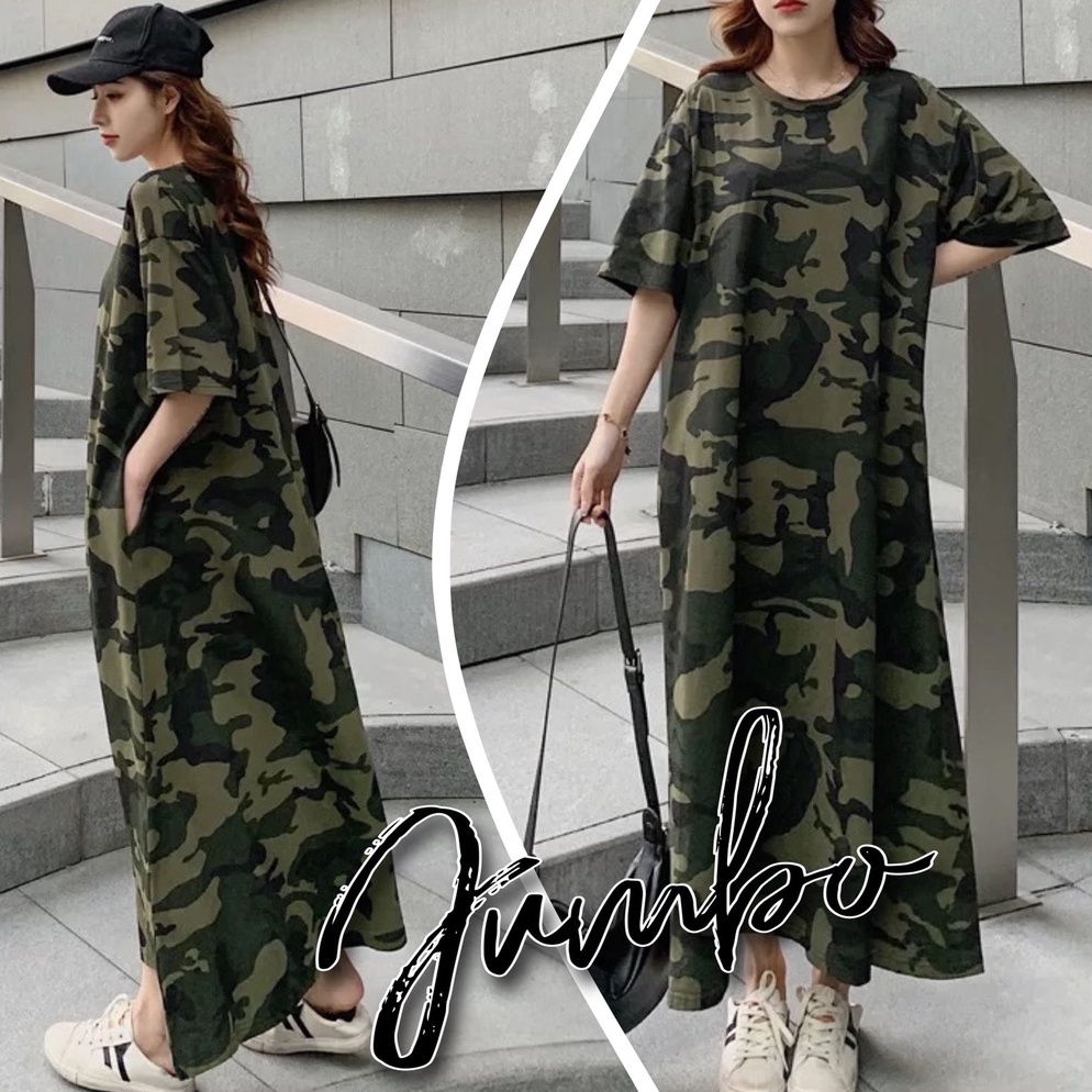 Produk Trend Damai fashion jakarta - ASLI JUMBO dress JUMBO wanita VIONA VIONA loreng army  - konvek