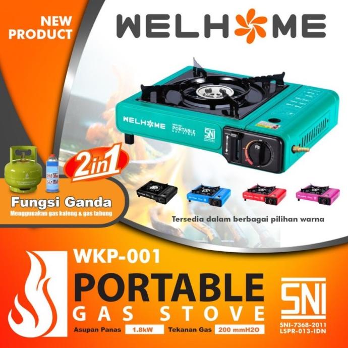 WELHOME KOMPOR PORTABLE/KOMPOR CAMPING + Panggangan
