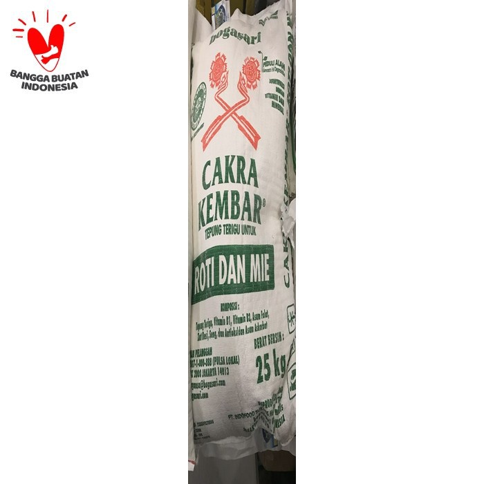 

Tepung Terigu Cakra Cakra Kembar 25Kg - Gosend Only!