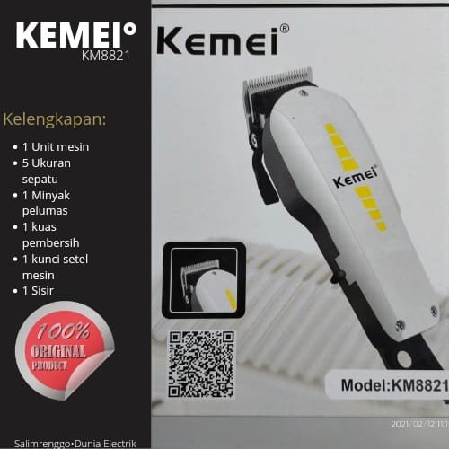 alat cukur rambut Alat Mesin Cukur Rambut Kemei KM-8821 / Hair Clipper Kemei KM8821(N6U2) alat cukur