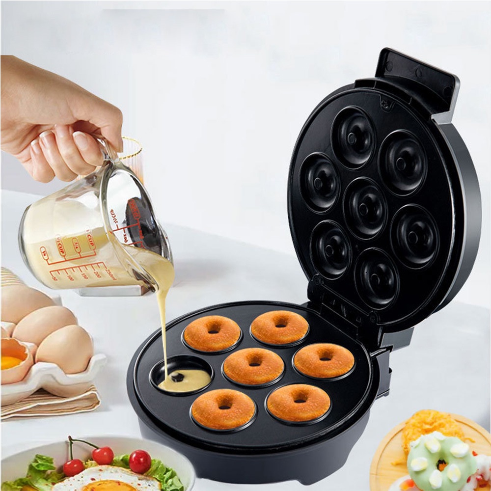 Donut Maker / Cetakan Donat Listrik / Cetakan Donut Praktis Anti Lengket / Pembuat Donat 7 Lubang